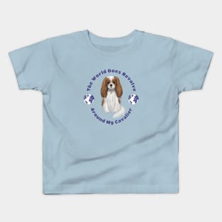 My World Revolves Around My Blenheim Cavalier King Charles Spaniel Kids T-Shirt